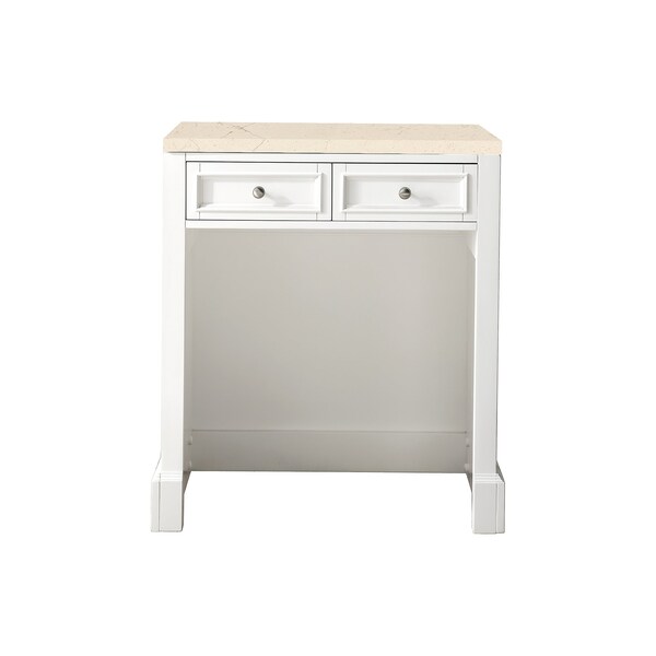 James Martin Vanities De Soto 30in Countertop Unit, Bright White w/ 3 CM Eternal Marfil Quartz Top 825-CU30-BW-3EMR - main